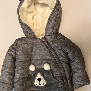 Plush Baby Boy Snowsuit Bunting Pram Sz 0-3 M